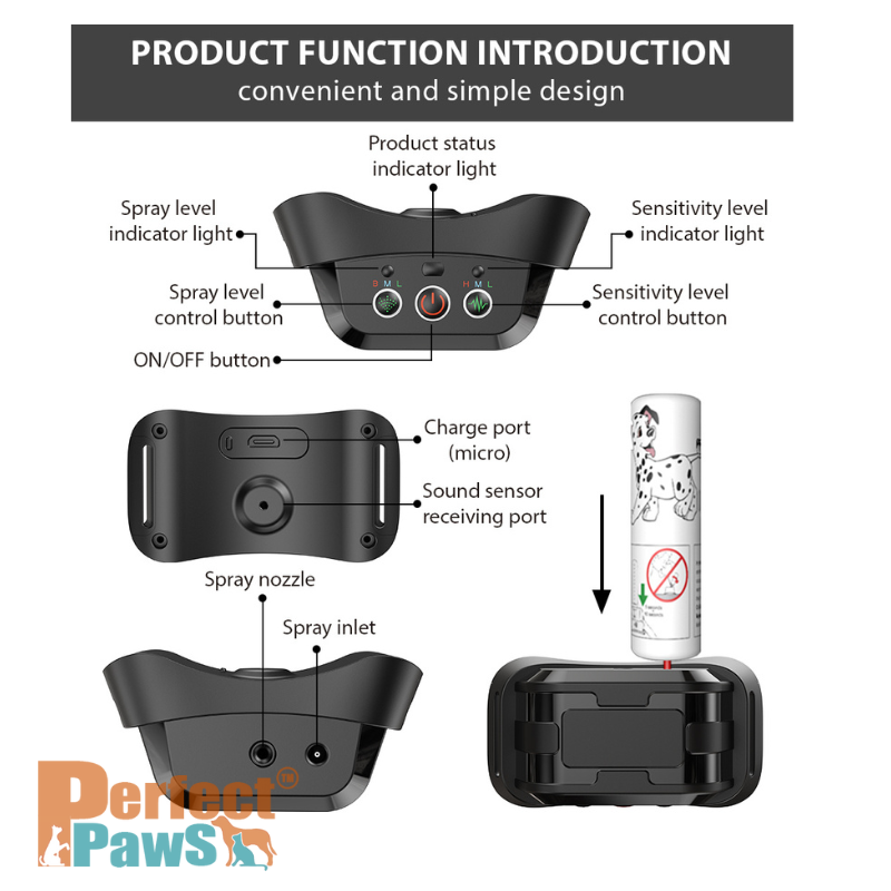 Automatic Rechargeable Spray Dog Bark Collar - IP67